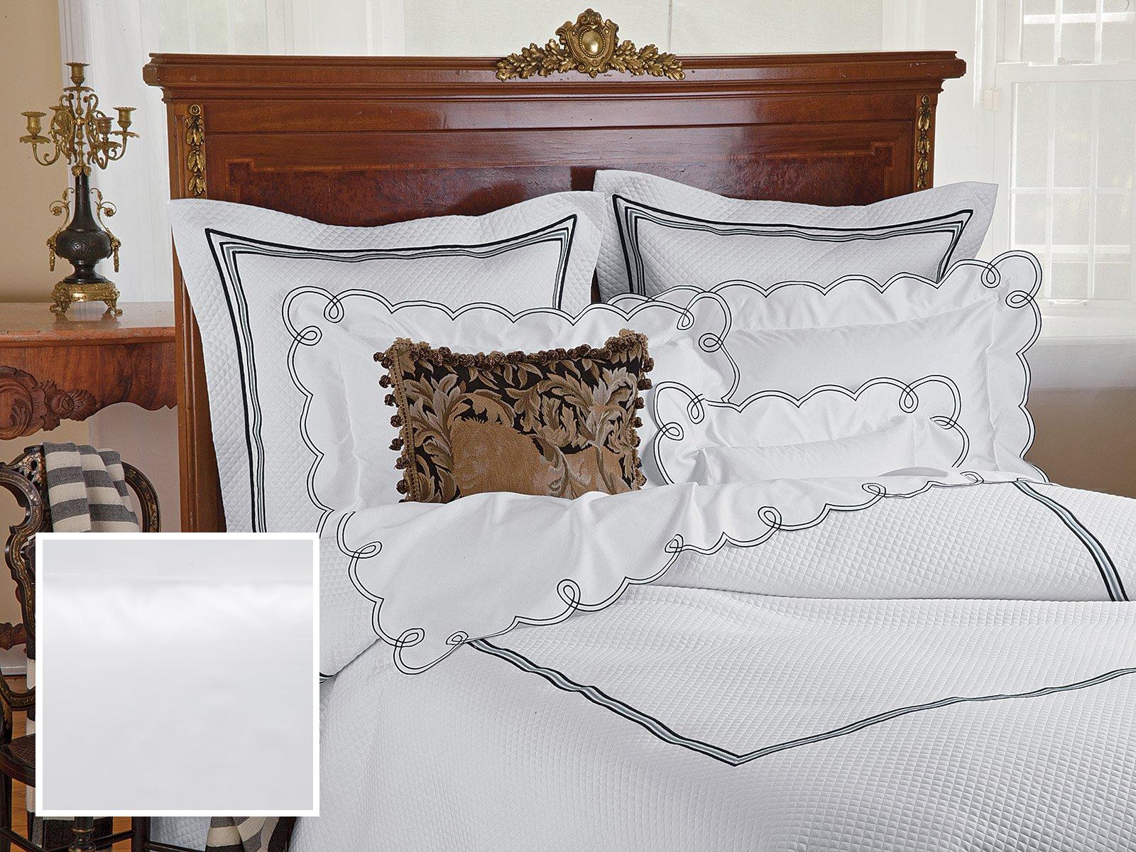 Joie de Loops Fitted Sheets,Fitted White Sateen (Full )