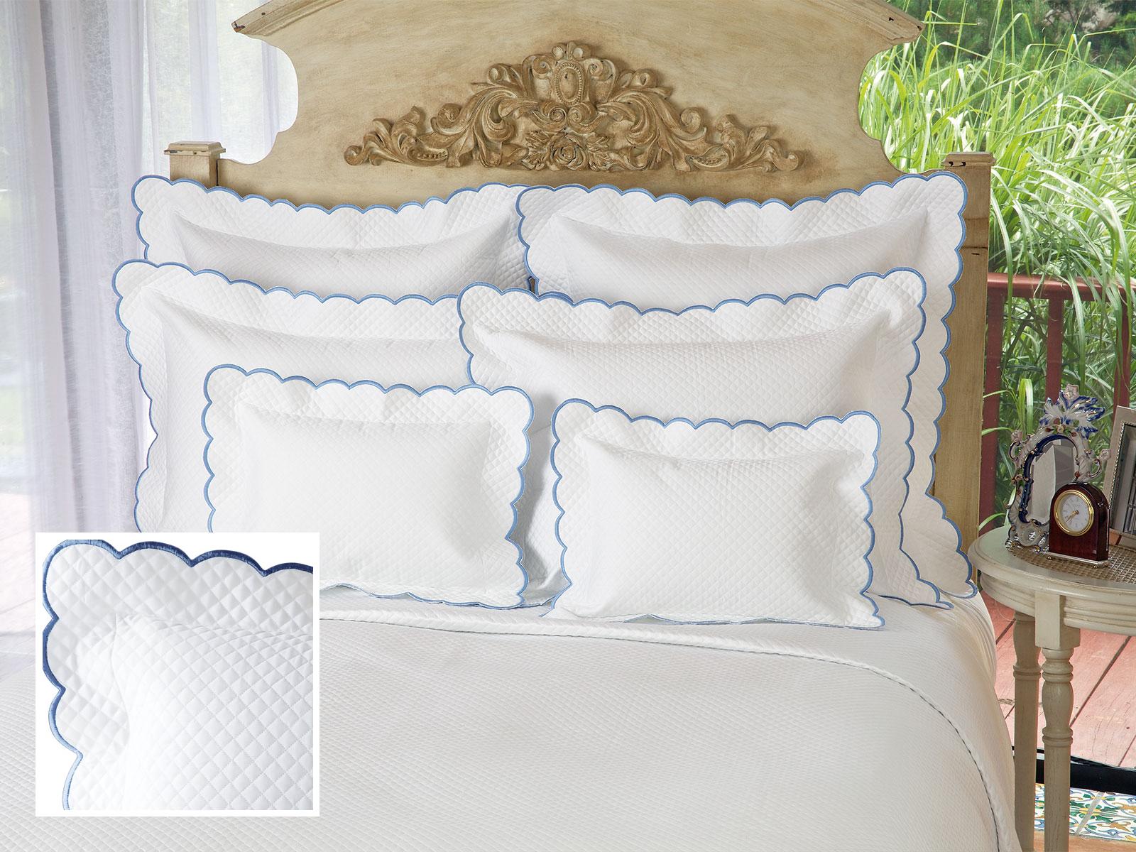 Diamante Quilted Linens Shams,Navy (Std. )