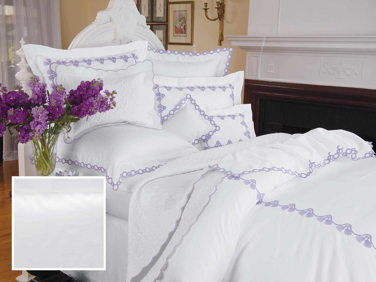 Chain Reaction Fitted Sheets,Fitted White Sateen (Full )