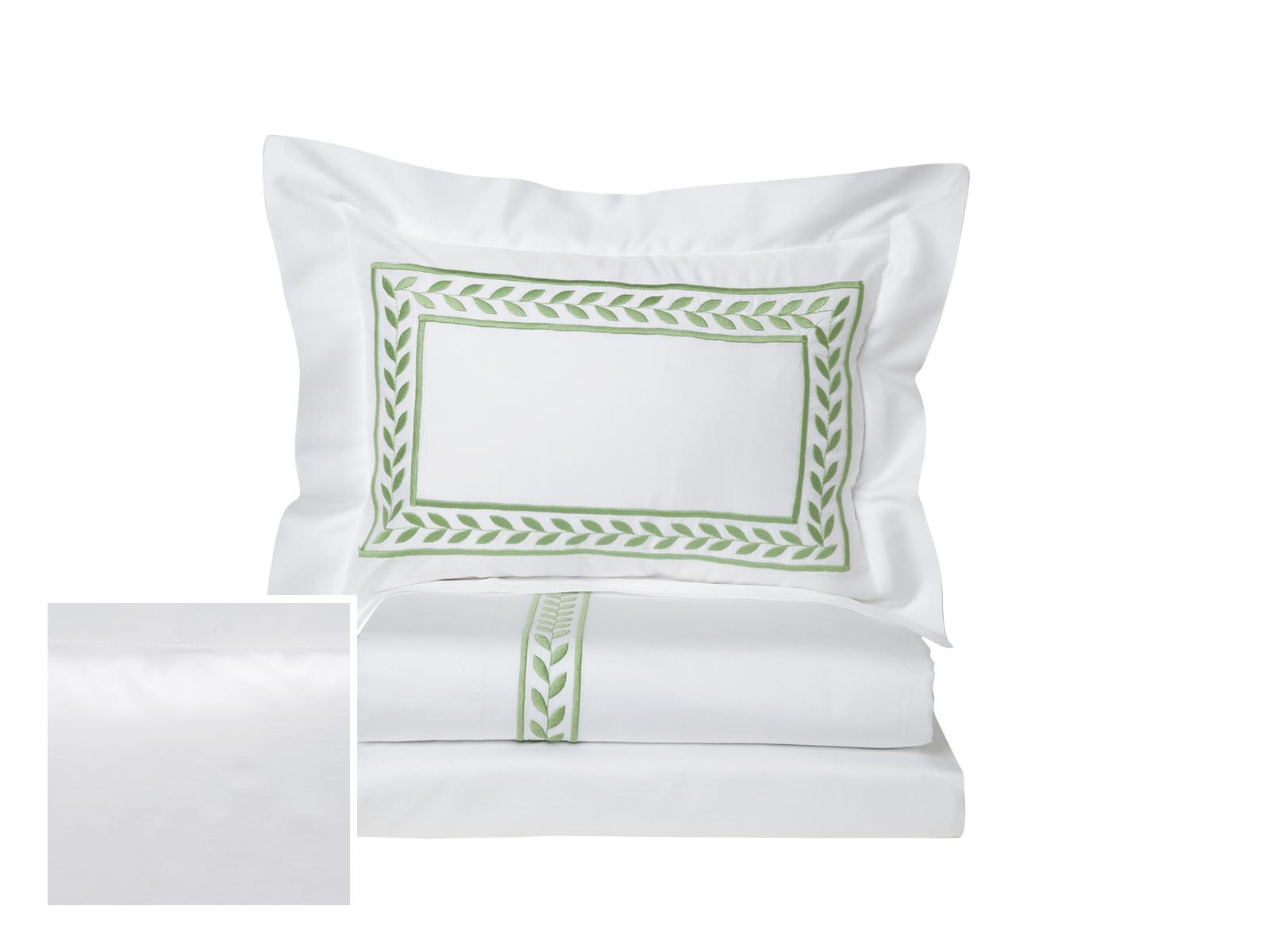 Foglia Fitted Sheets,Fitted White Sateen (Full )