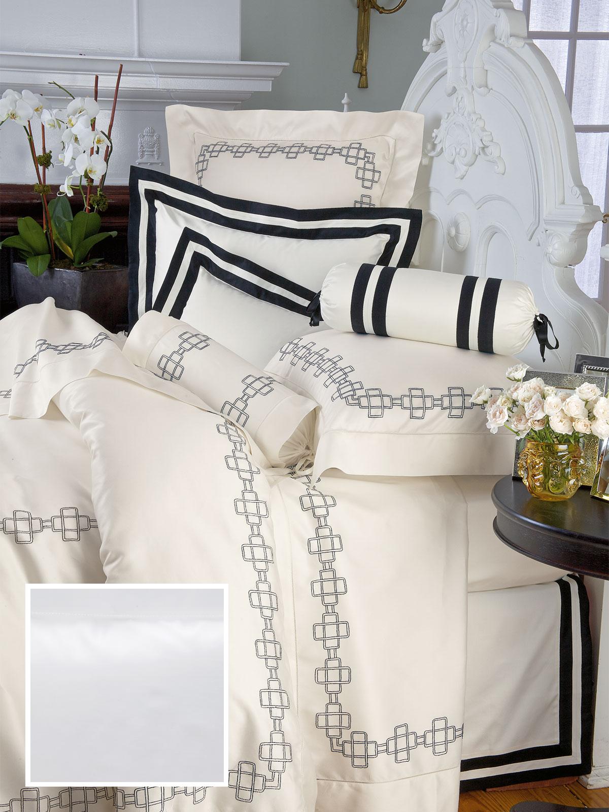 Knightsbridge Fitted Sheets,Fitted White Sateen (Full )