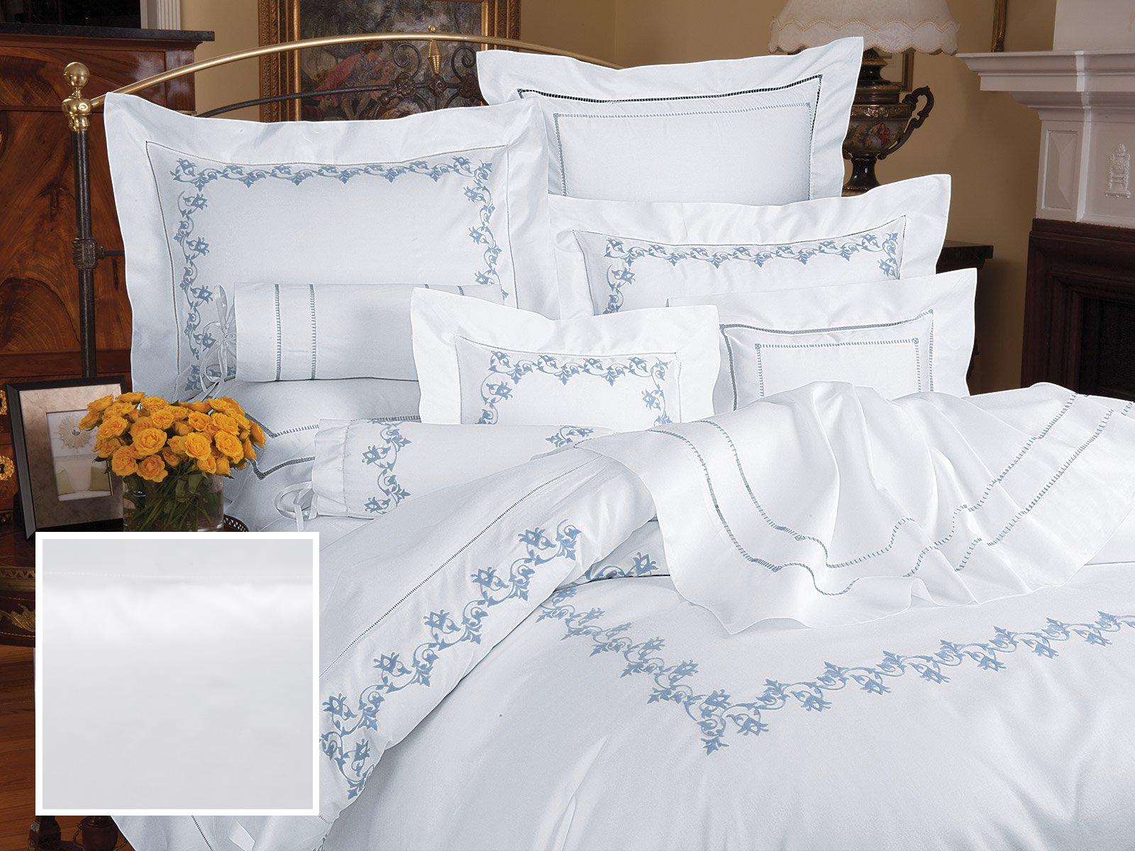 Flowering Vine Fitted Sheets,Fitted White Sateen (Queen )