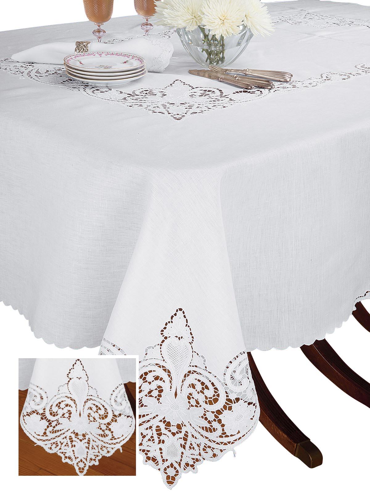 Seville Tablecloths, White (70 X 144)