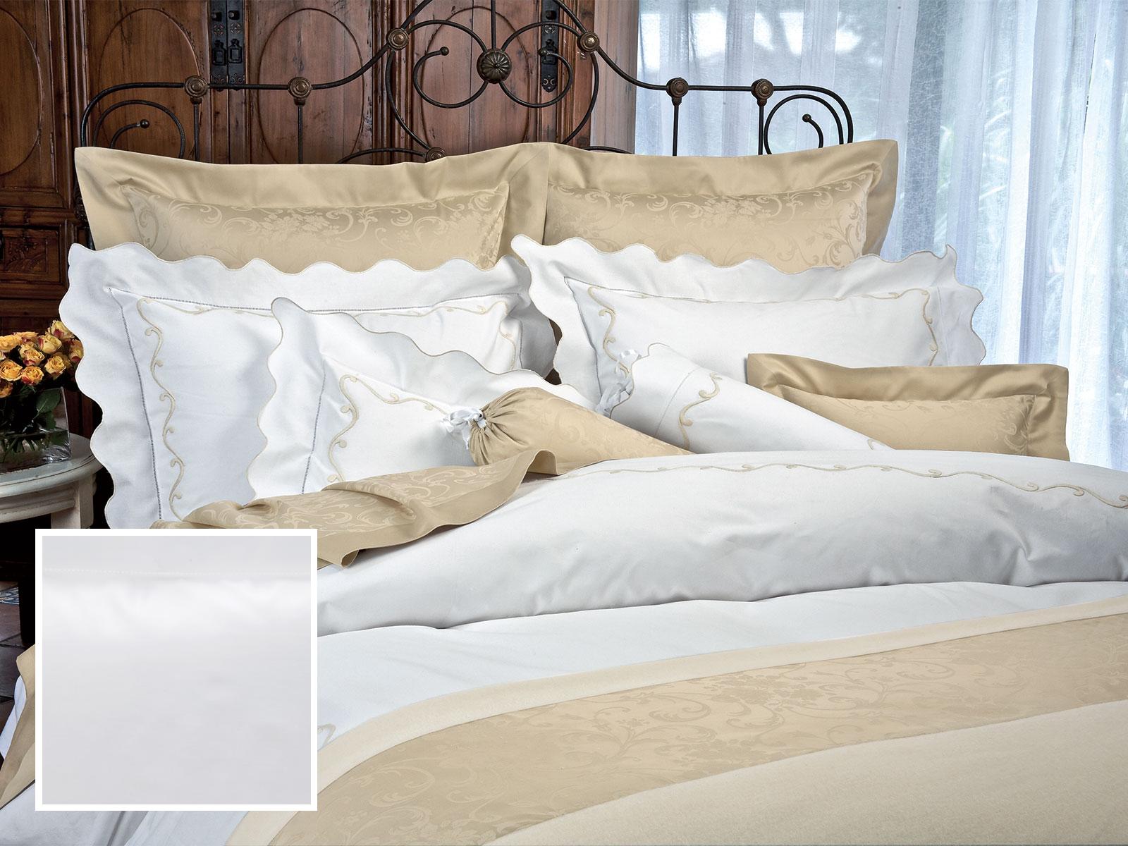 Cipriano Bedding Fitted Sheets,Fitted White Sateen (Queen )