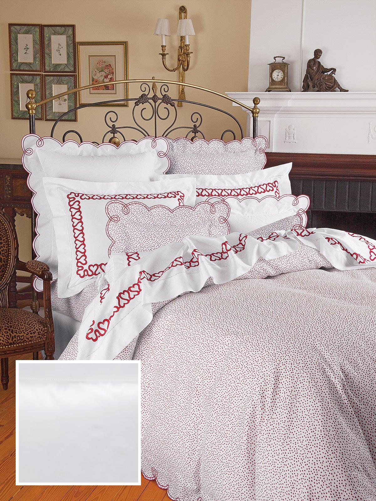 Endless Love Fitted Sheets,Fitted White Sateen (King )