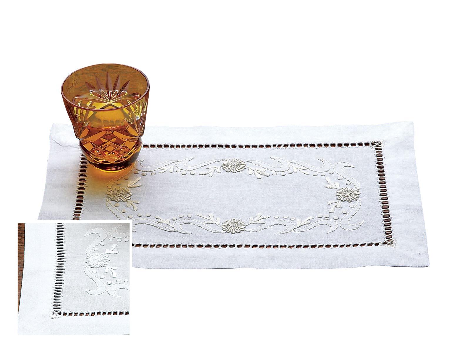 Duchess Cocktail Napkins, White on White (Set of 6)