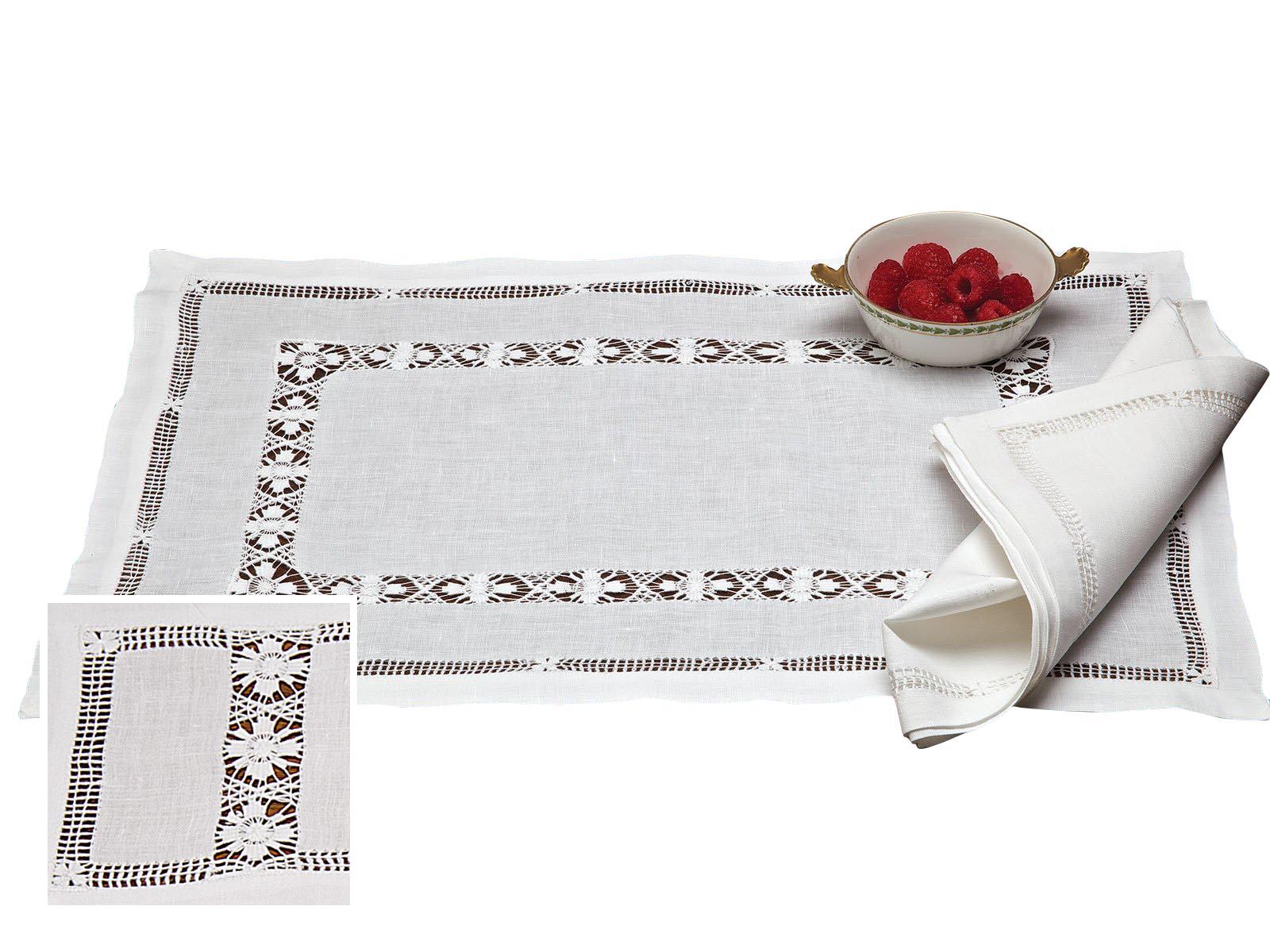 Verona Table Linens Cocktail Napkins, White (Set of 6)
