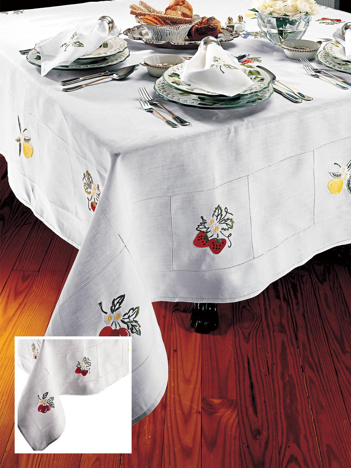 Frutta Giornini Cocktail Napkins (Set of 6), White (6" X 9")