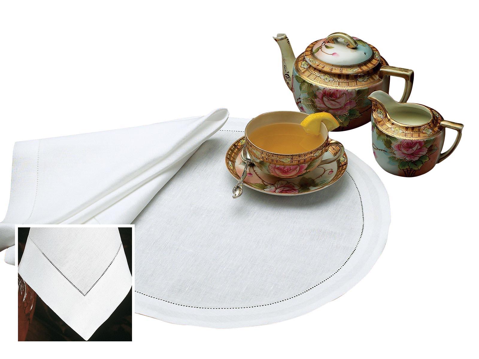 Marbella Placemats (Round), White (1 Dozen)