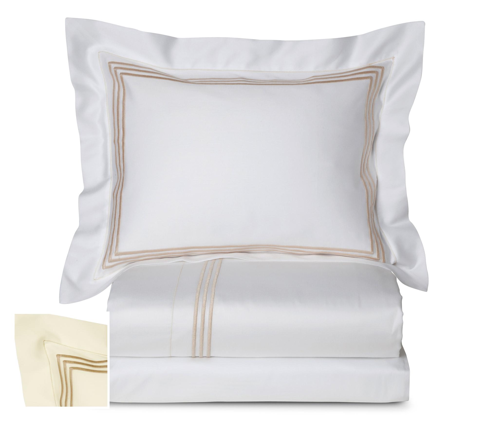 Hampton Court Pillowcases,Beige On Ivory (King )