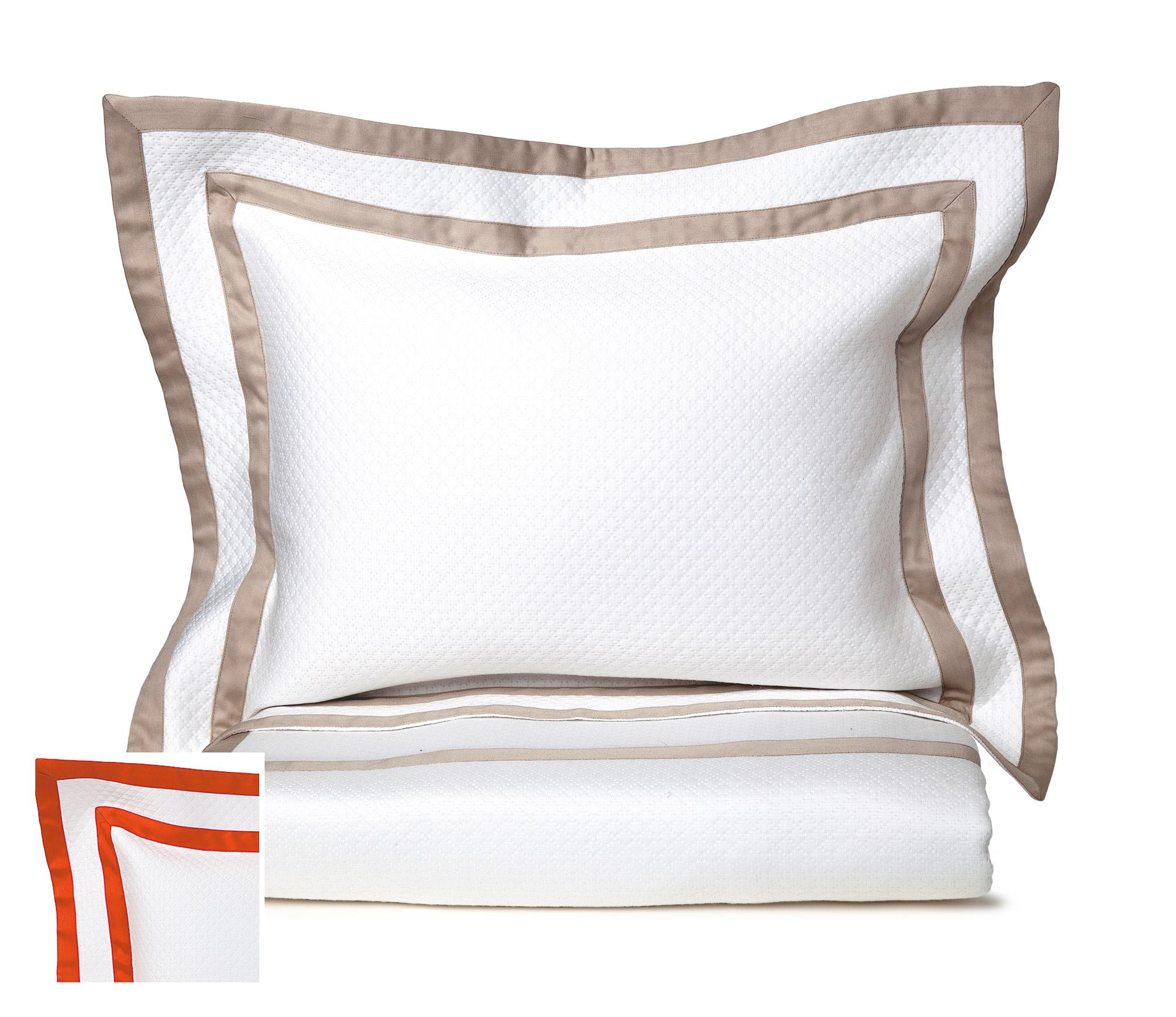 Cape Cod Shams (Texturized),White On Orange (Boudoir )