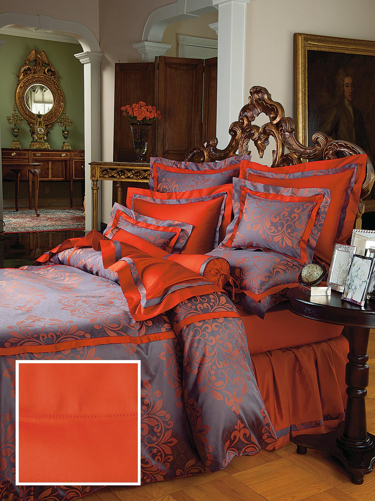 Logan Bedding Fitted Sheets,Fitted Terracotta Sateen (Queen )