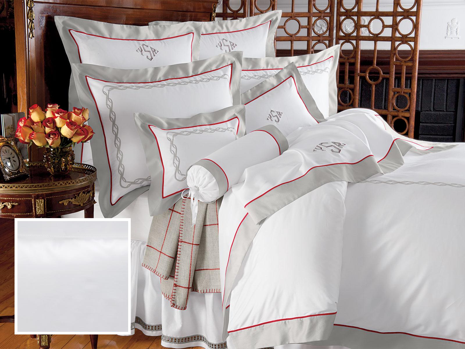 Bexhill Fitted Sheets,Fitted White Sateen (Twin )