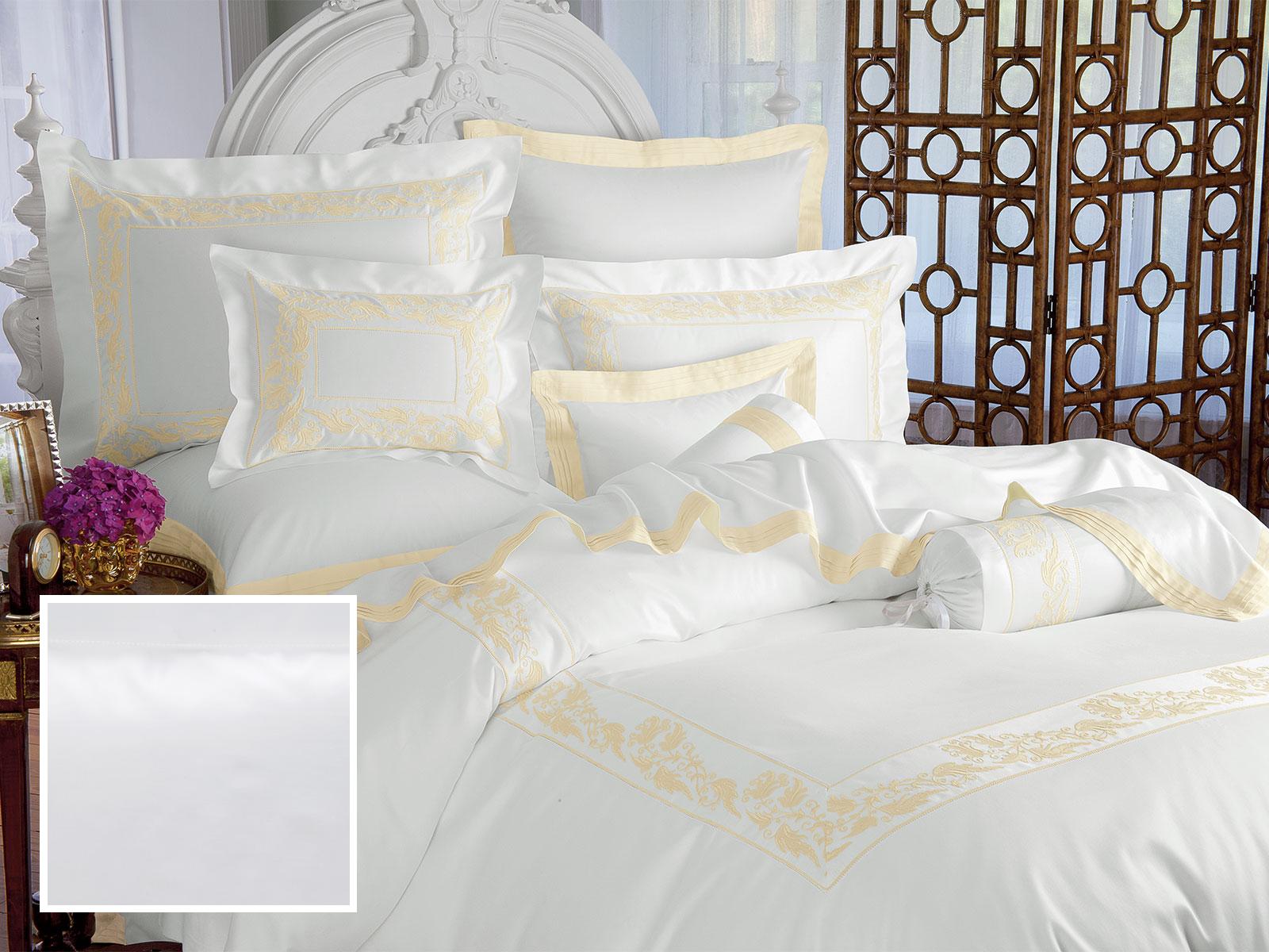Belle Epoque Fitted Sheets,Fitted White Sateen (Queen )