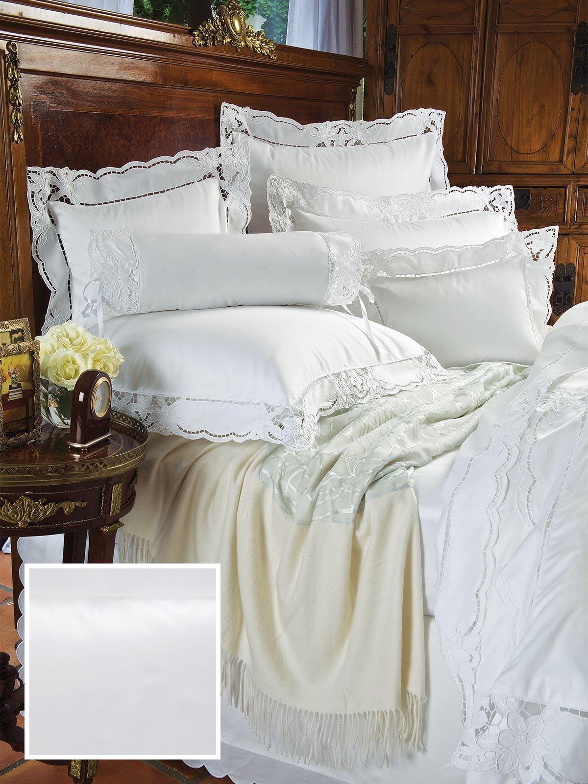 Heredity Fitted Sheets,Fitted White Sateen (King )