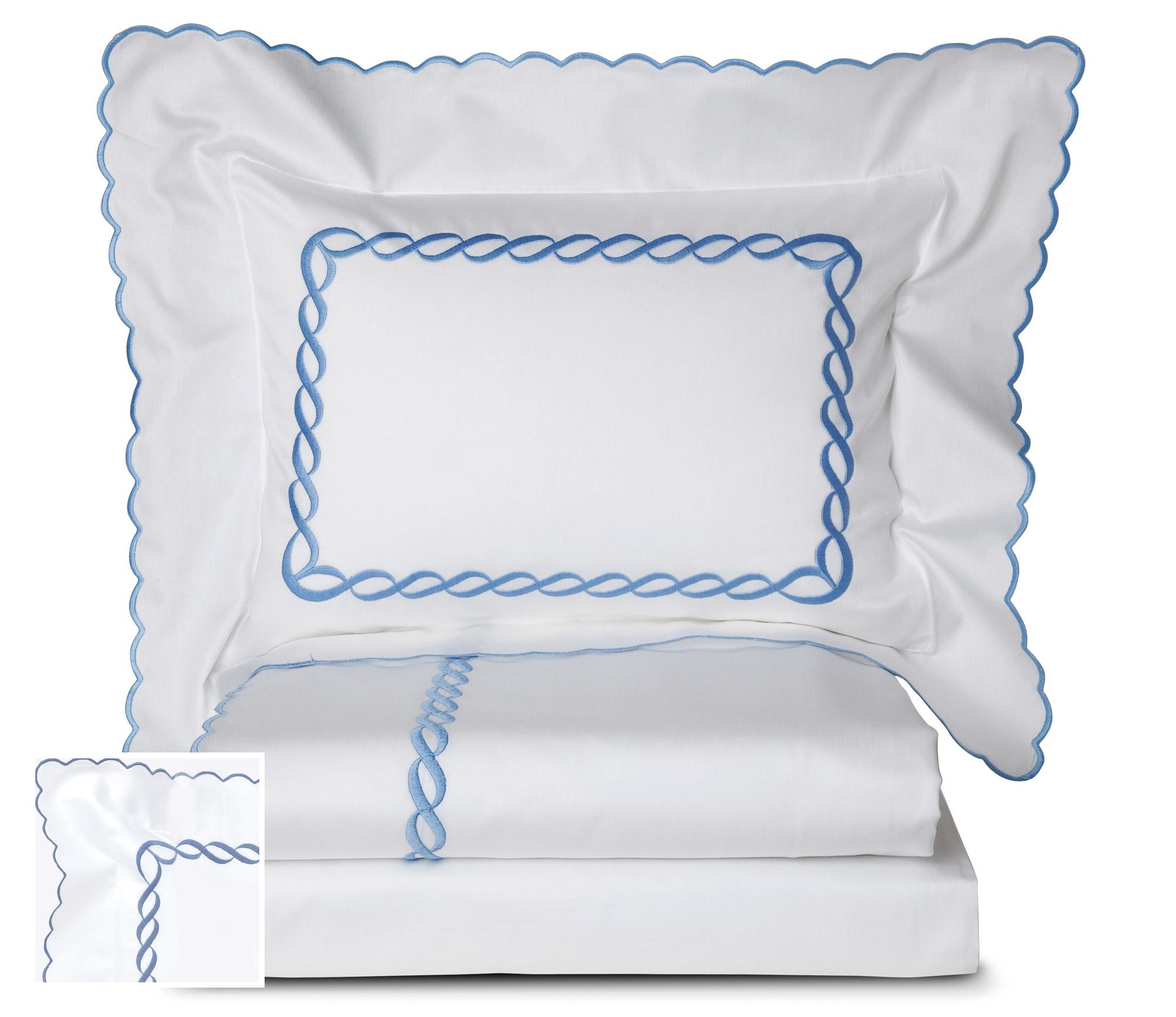 Sienne Scallops Sheet Sets,Blue (Full )