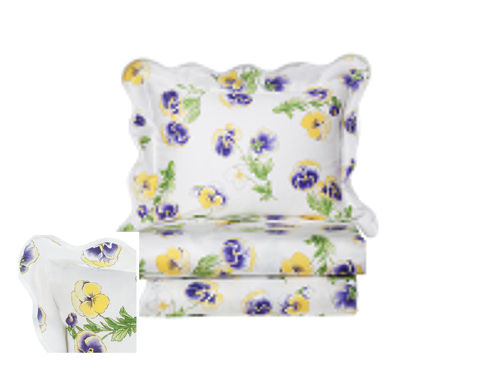 Pansies Shams,Purple/Yellow (Neckroll )