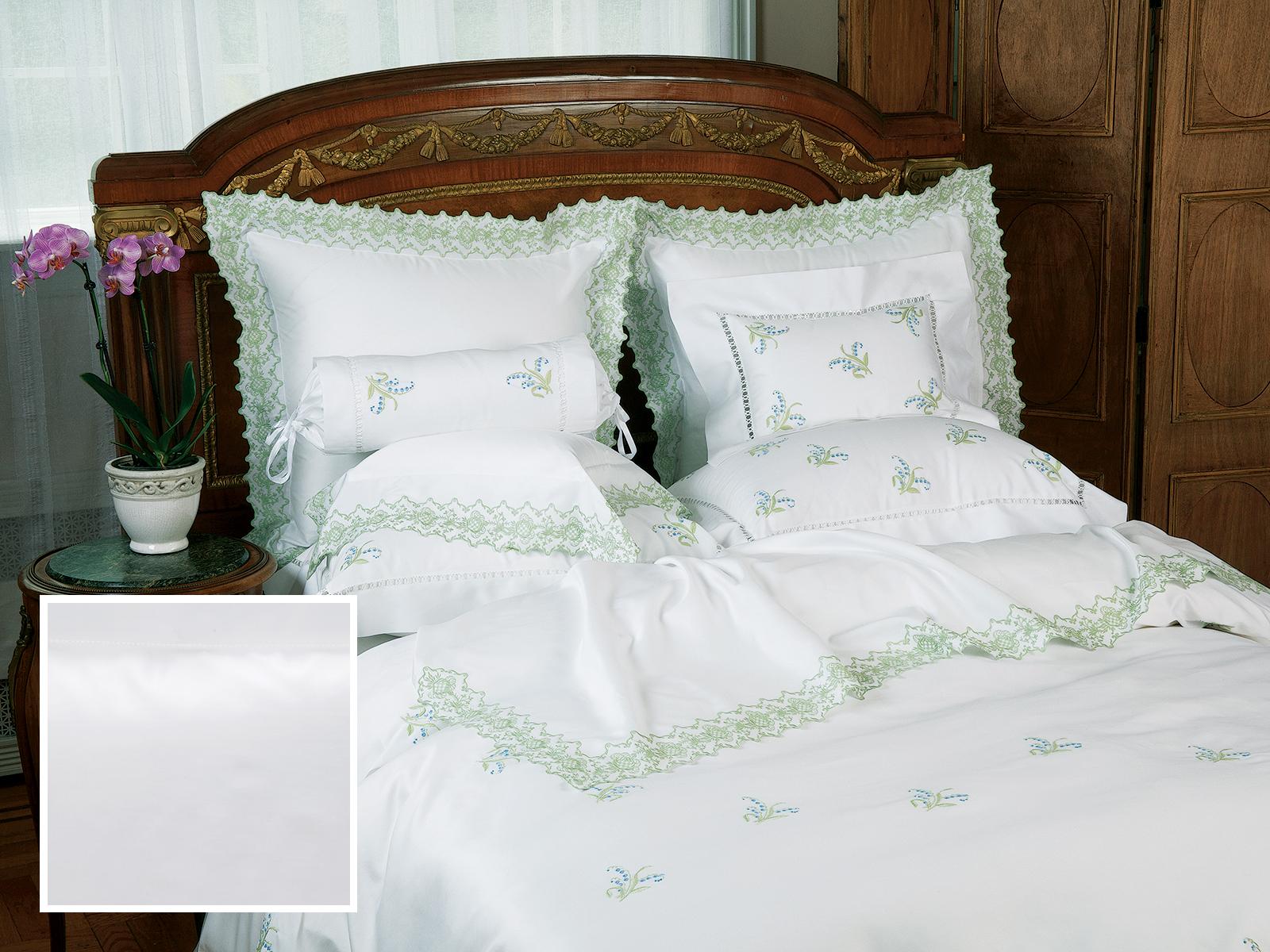 Chantilly Fitted Sheets,Fitted White Sateen (Twin )