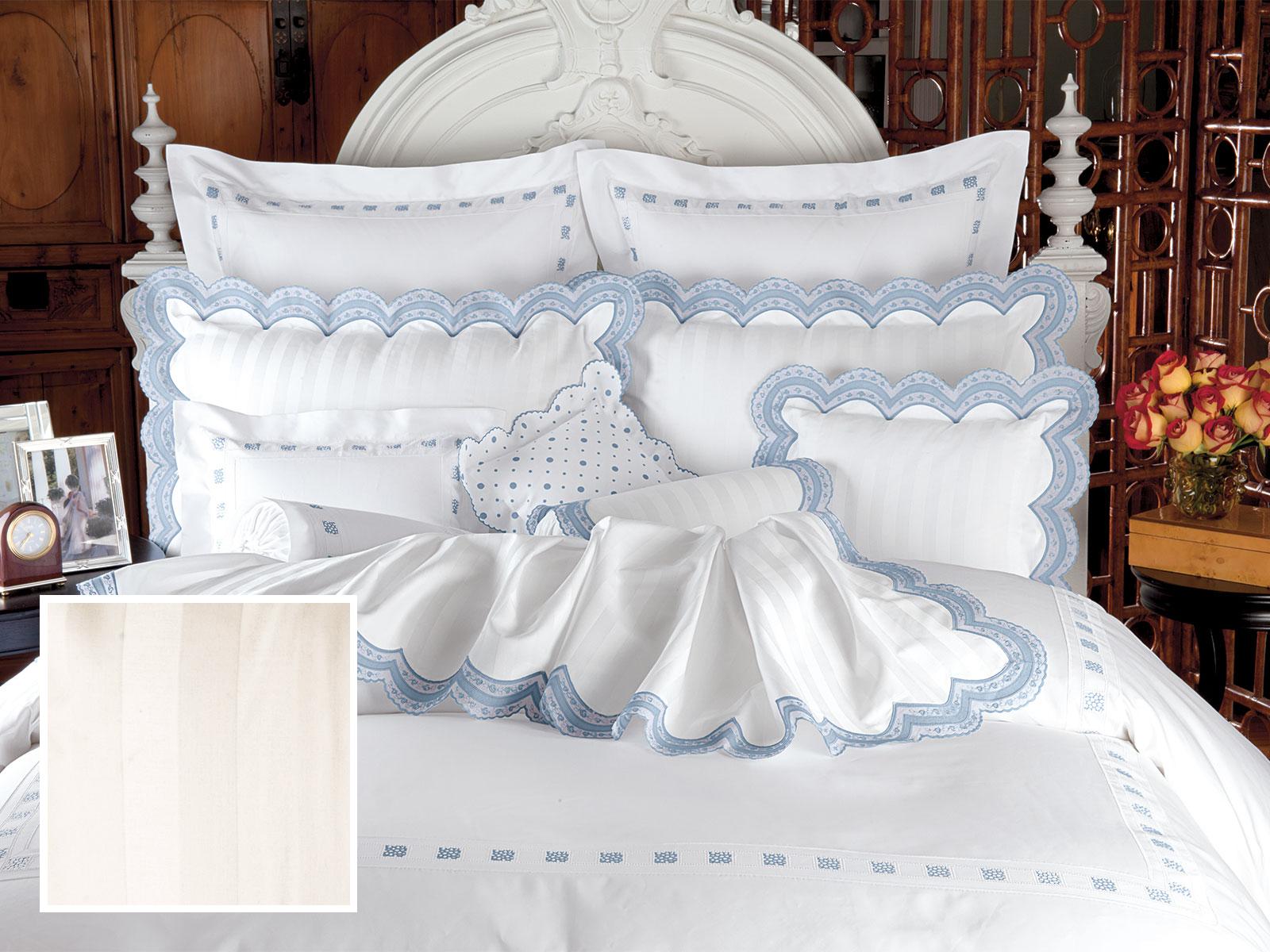 Barolo Fitted Sheets,Fitted Ivory Damask (Full )