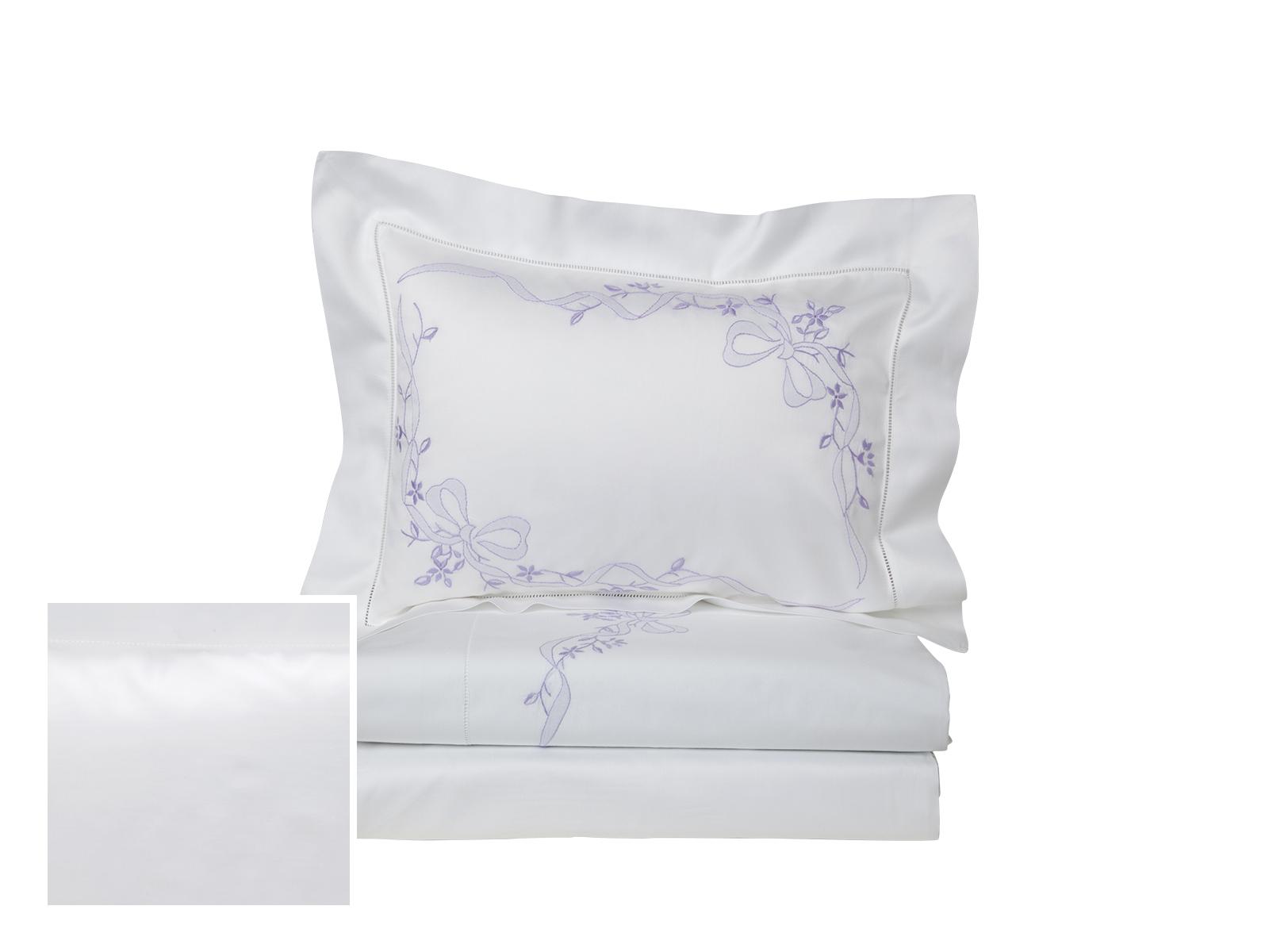 Fiocco Fitted Sheets,Fitted White Sateen (Queen )