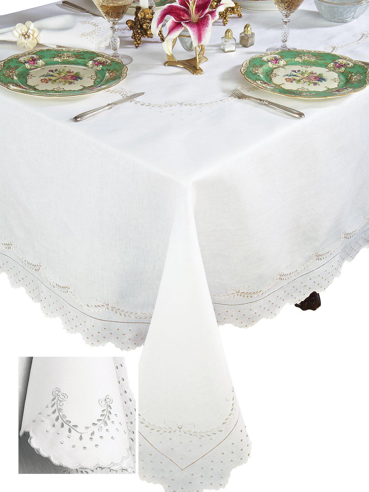 Crescente Tablecloths, White (70 X 126)