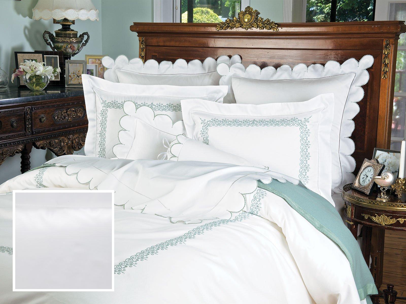 Bravura Fitted Sheets,Fitted White Sateen (King )