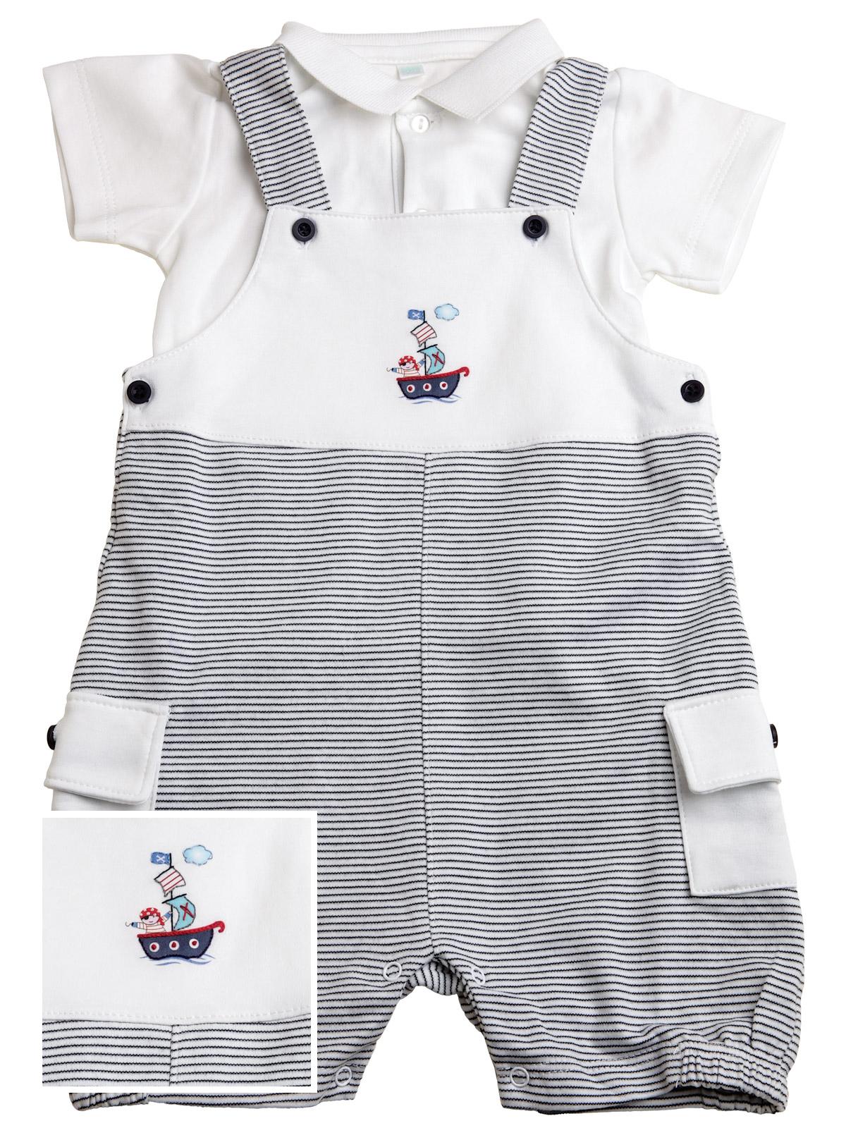 Decker - Pirate Overalls Baby Overalls, Blue (12M)