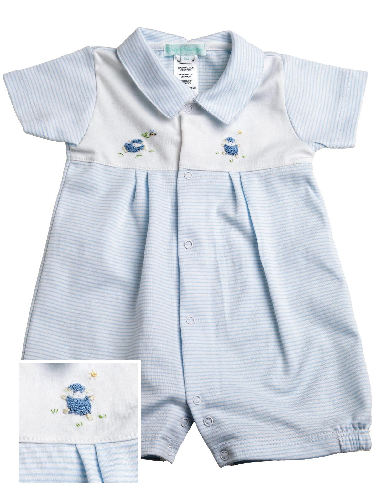 Clooney - Lamb And Bumblebee Romper Baby Romper, Blue (12M)