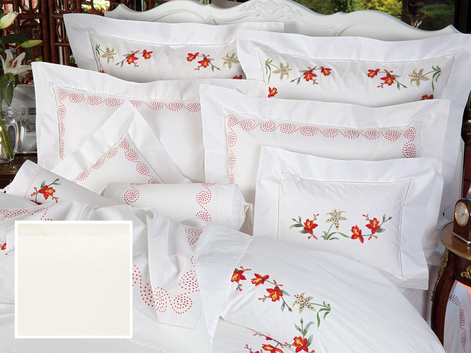 Illusion Bedding Fitted Sheets,Fitted Ivory Sateen (Full )