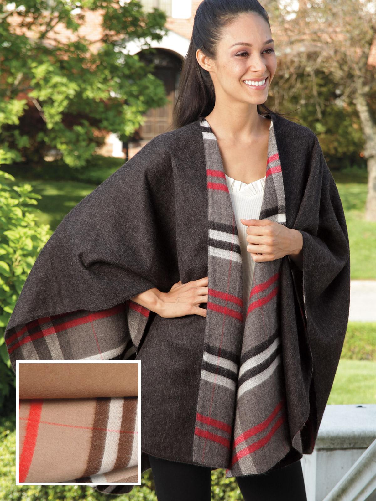 Gramercy Alpaca Cape, Camel (One Size Fits Most)