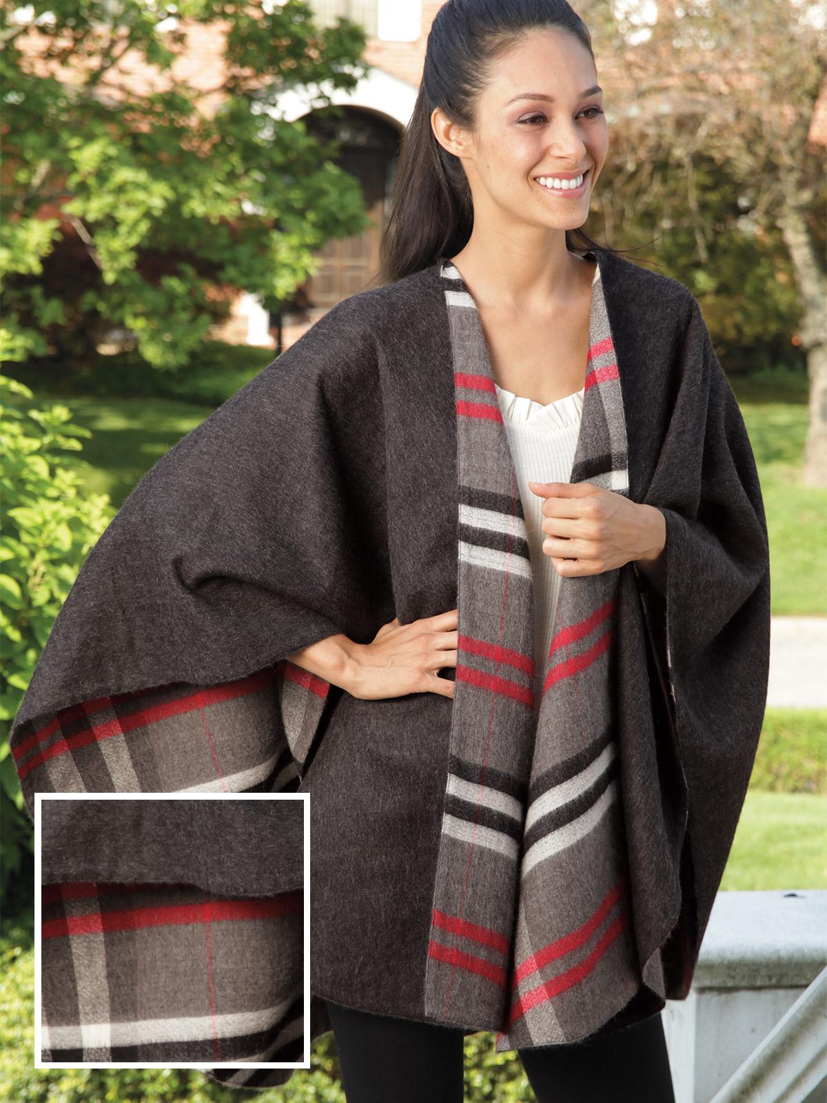 Gramercy Alpaca Cape, Gray (One Size Fits Most)