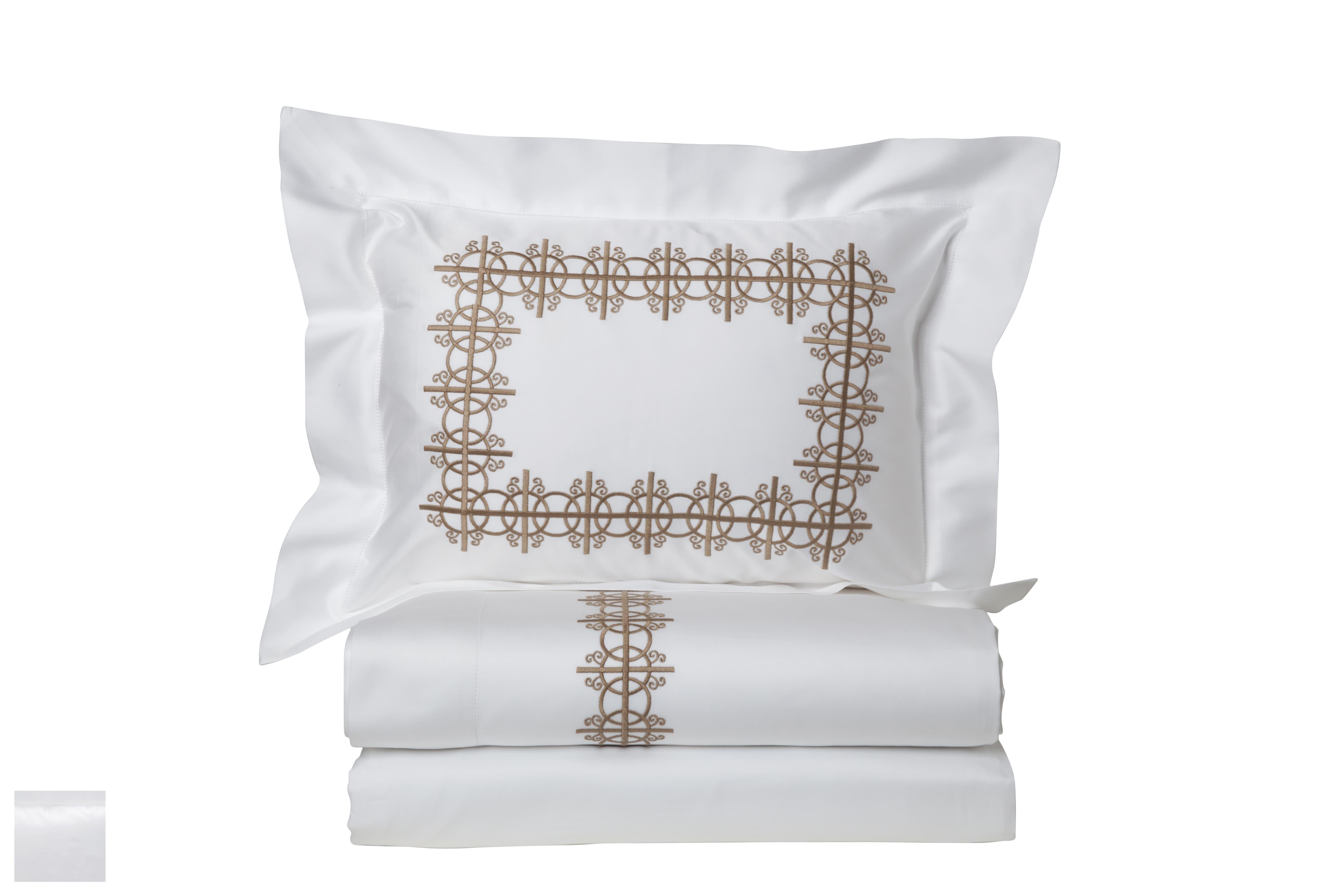 Garden Gates Fitted Sheets,Fitted White Sateen (Twin )