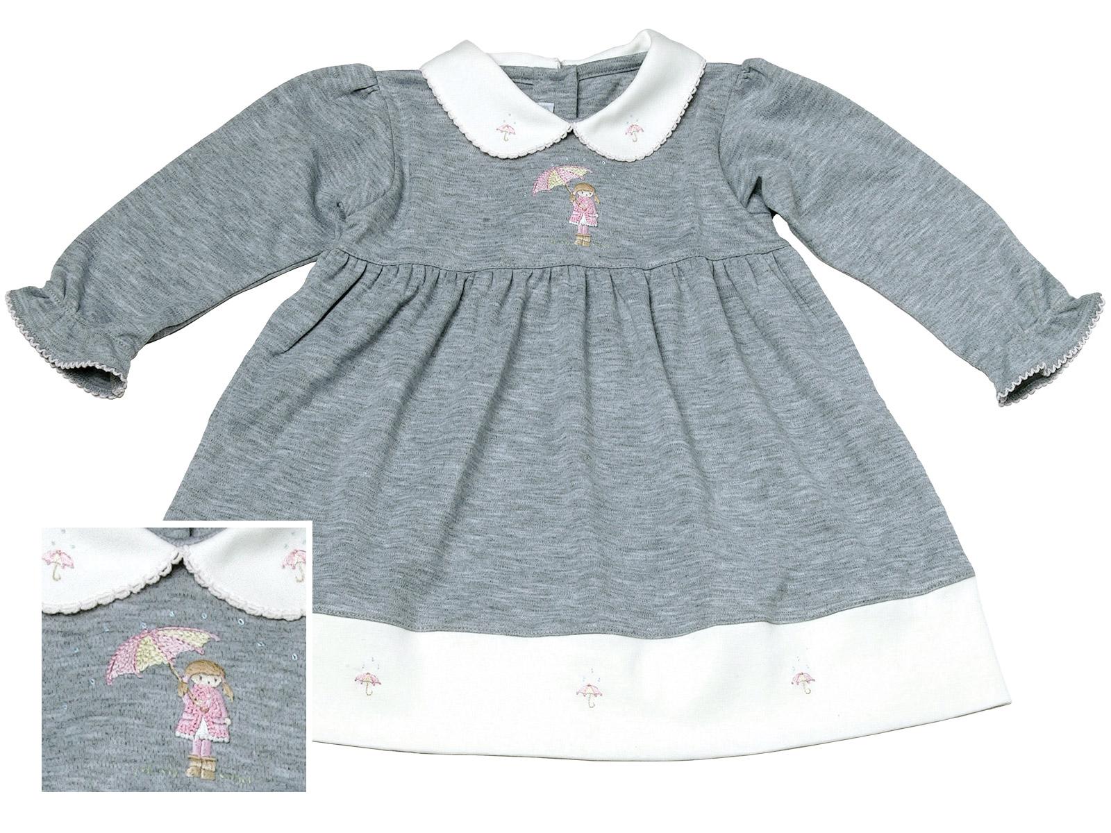 Joy - Rainy Day Fun Dress Baby Dress &amp; Bloomers, Gray (12M)