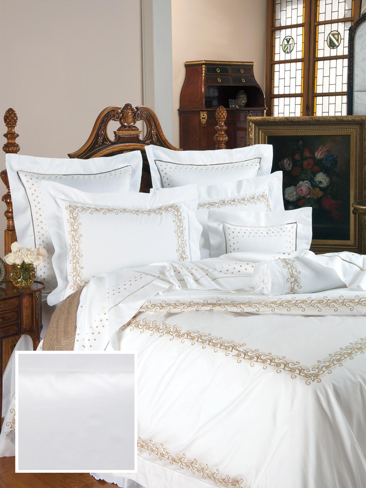 Everlina Fitted Sheets,Fitted White Sateen (Queen )