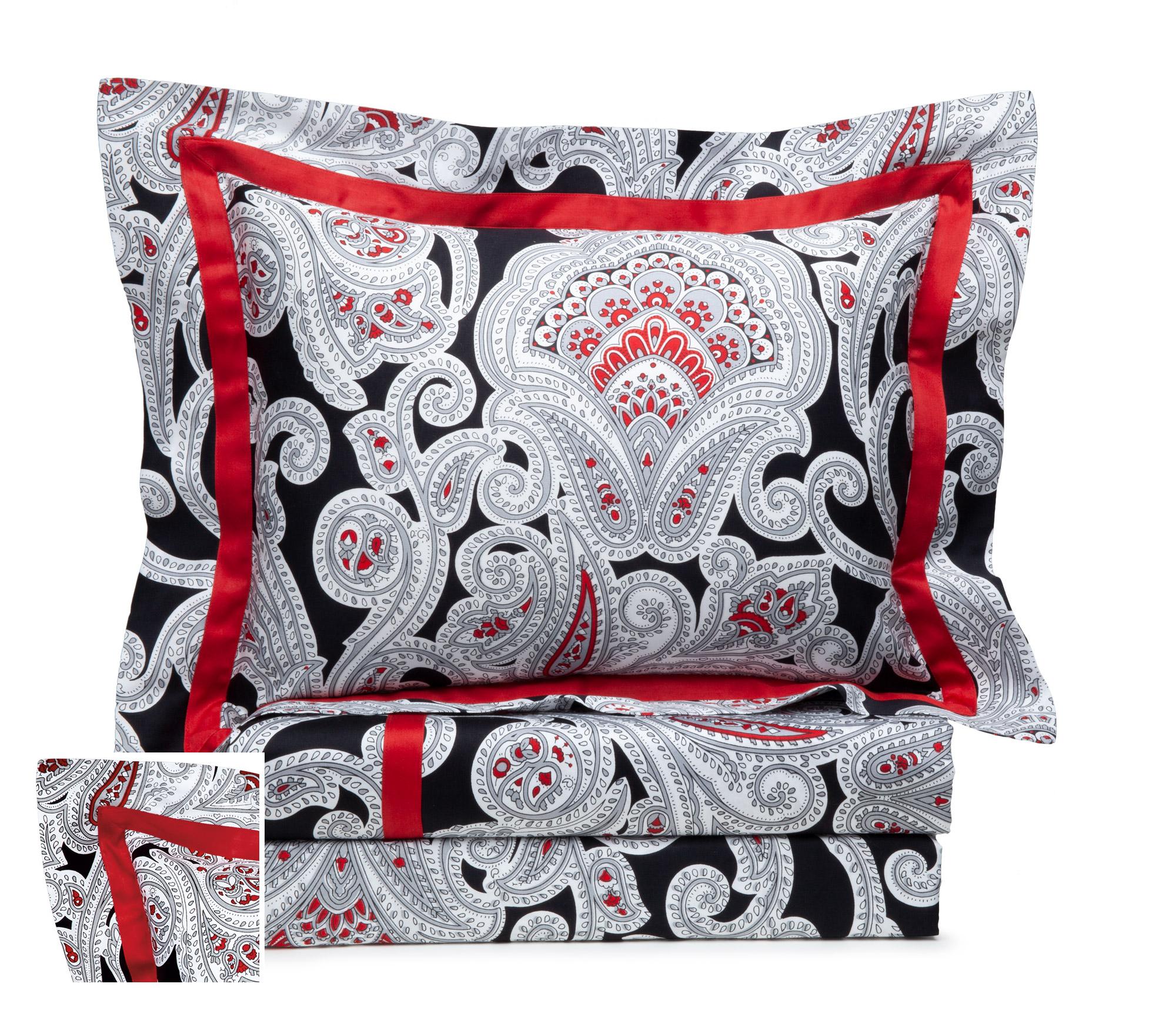 Paisley Park Shams,Red/Black (Boudoir )