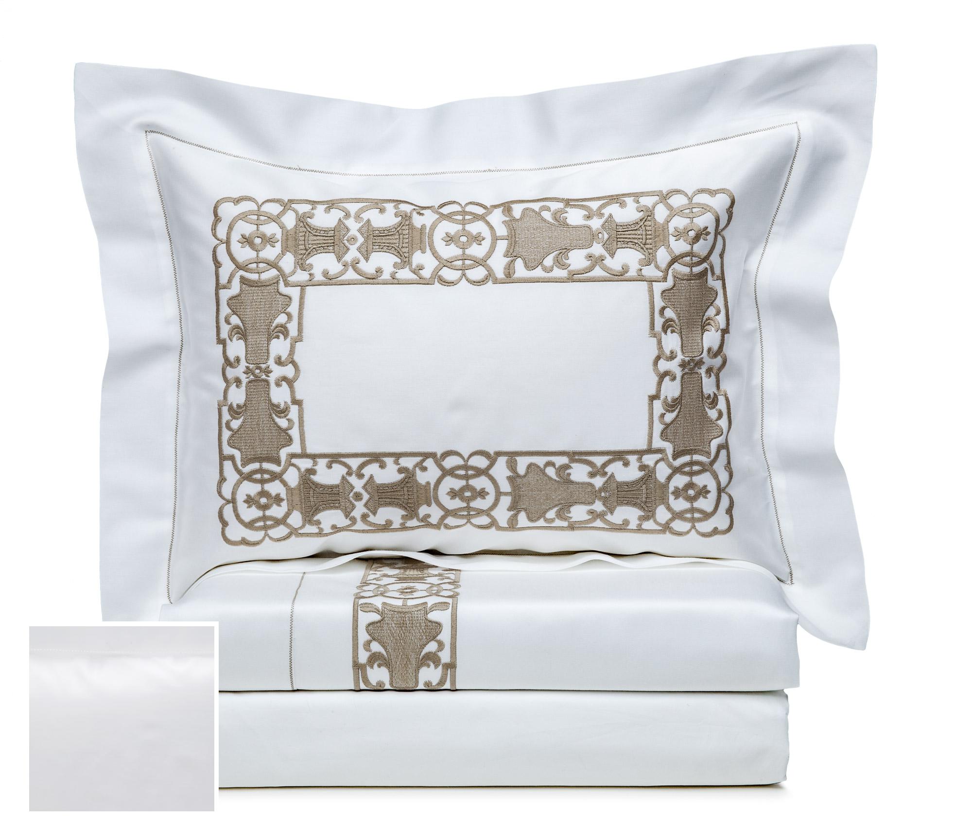 Cappuccino Fitted Sheets,Fitted White Sateen (King )