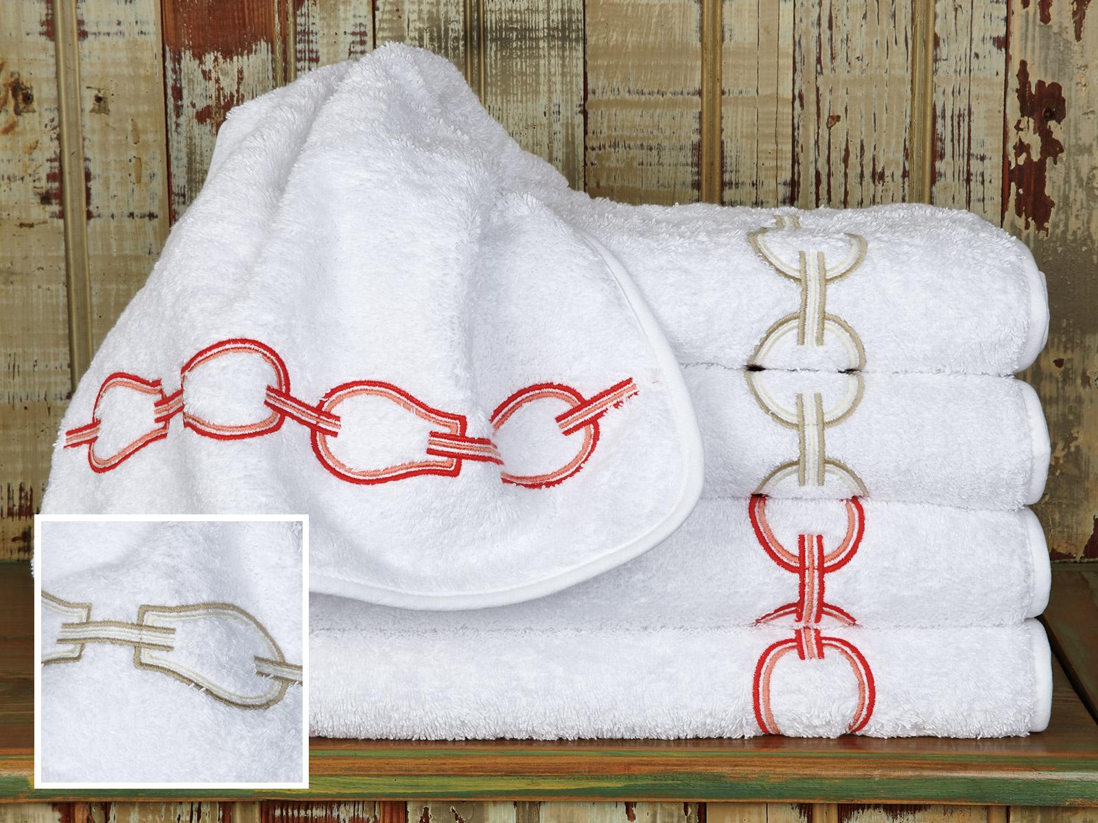 La Chain Duo Bath Bath Set,Ivory/Beige (Ranch (2 Bath,2 Hand,4 Wash,1 Mat))