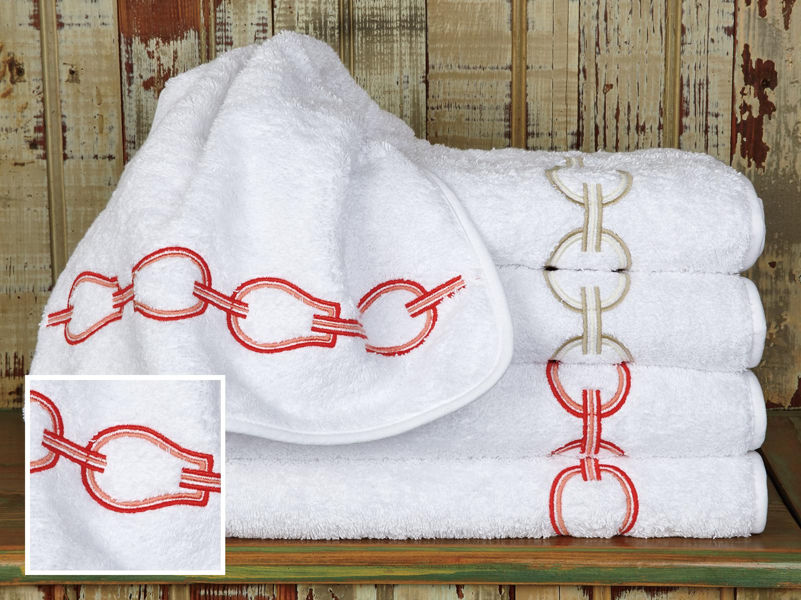 La Chain Duo Bath Bath Set,Cayenne/Coral (Studio (1 Bath,1 Hand,1 Wash))