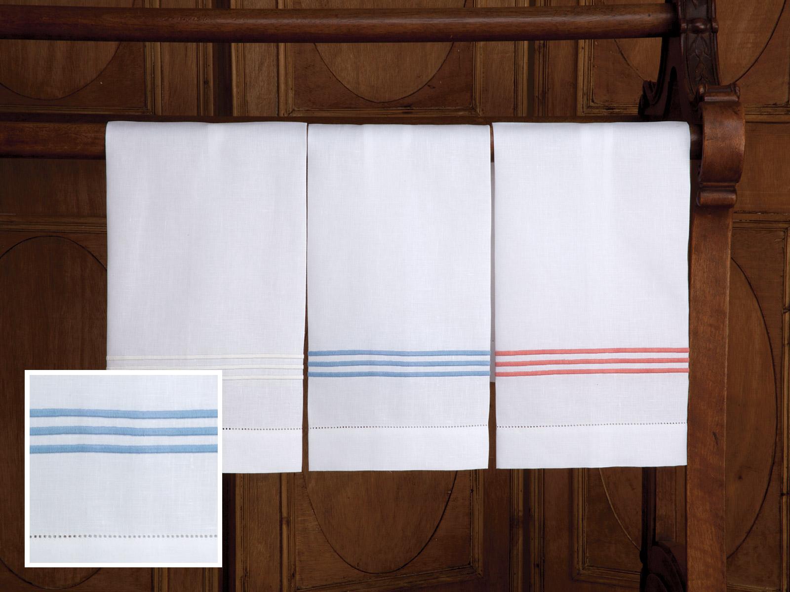 Hampton Court Guest Towels Linen Guest Towels, Ea., Blue (Each)