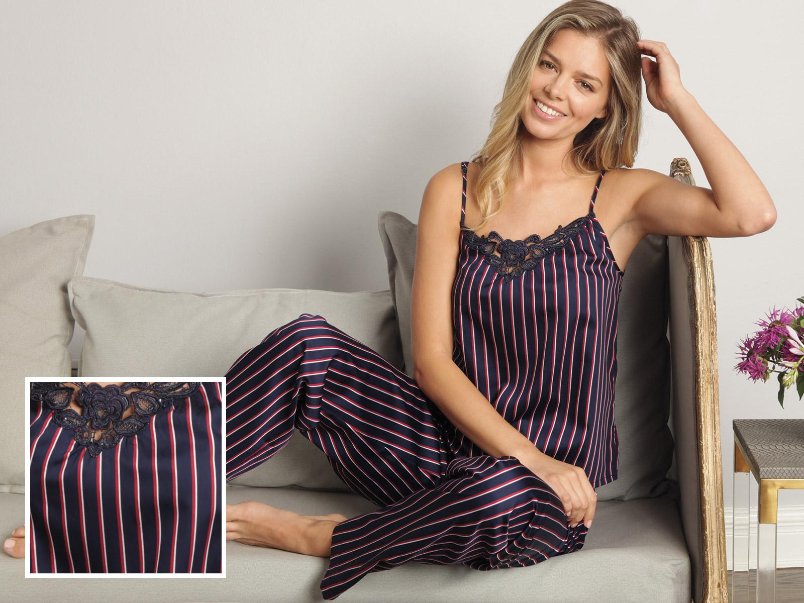 Jenna Pajamas, Navy/White/Red (Extra Large)