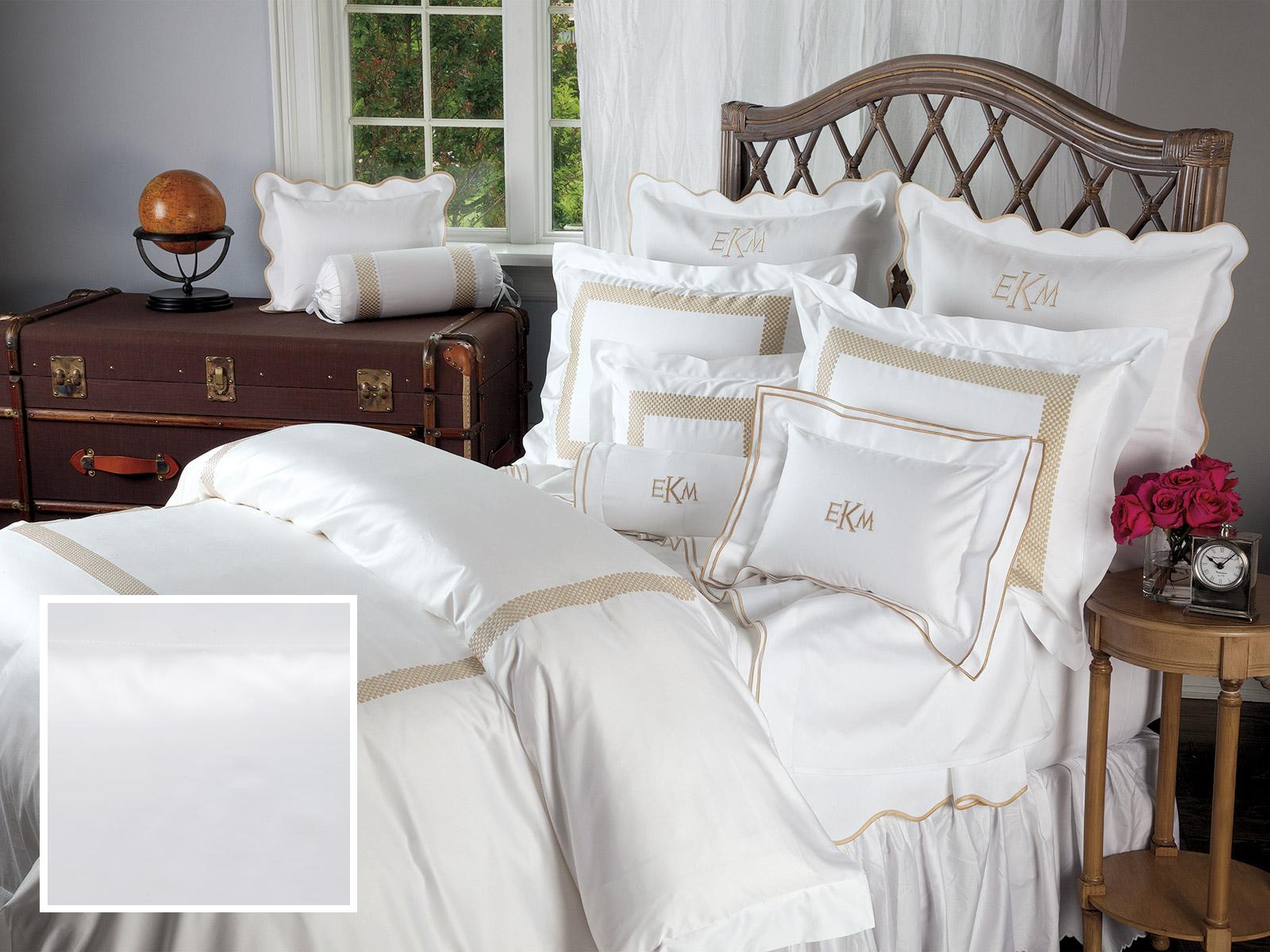 Barrington Fitted Sheets,Fitted White Sateen (Queen )