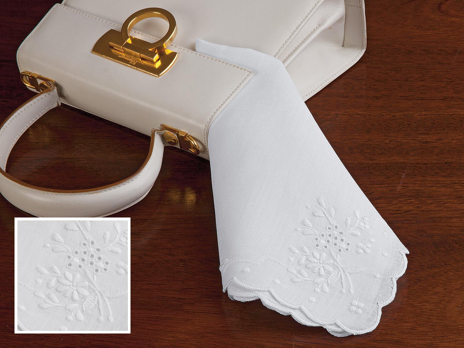 Darien Handkerchiefs, White (Ladies: Linen)