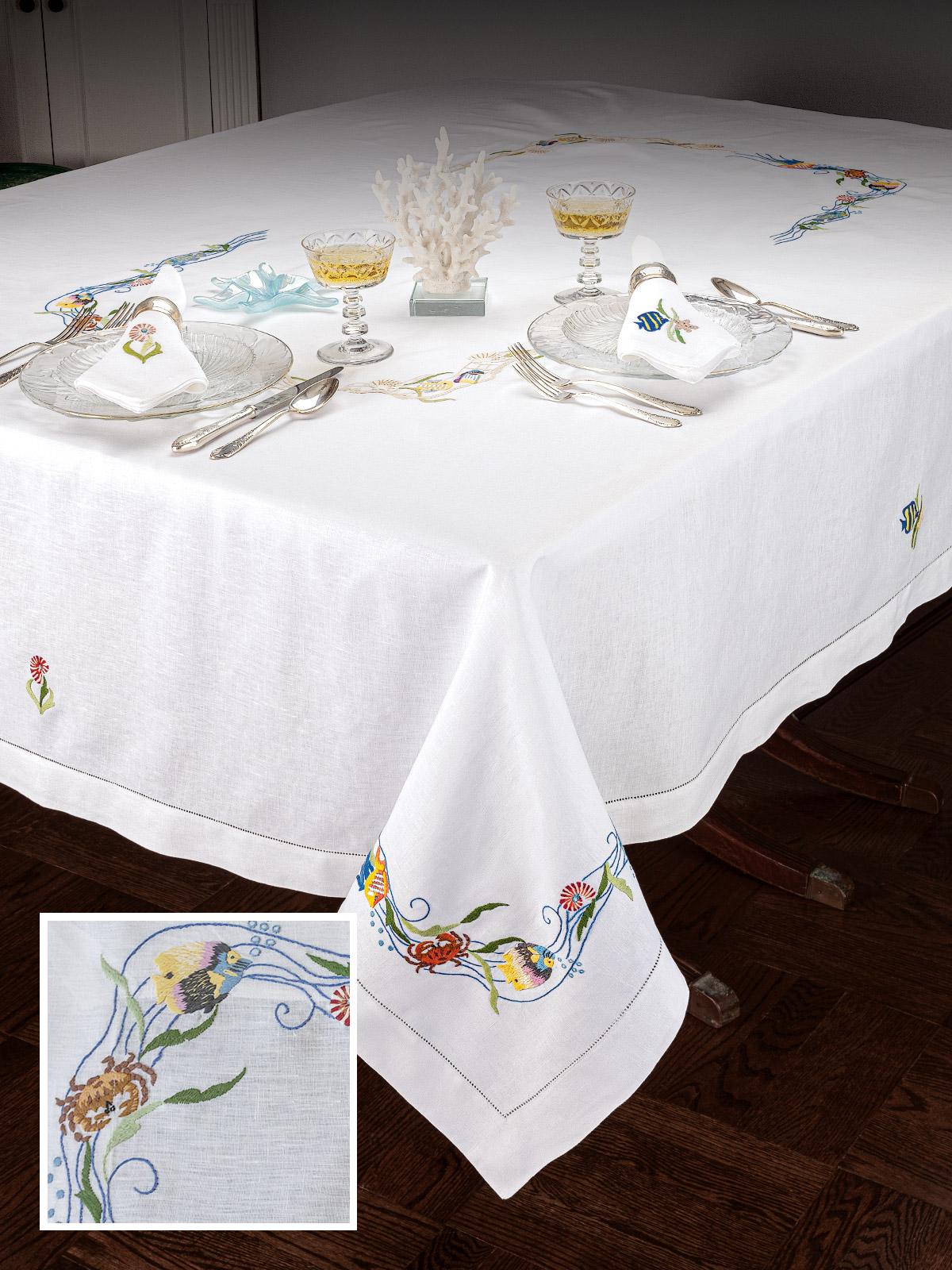 Salty Sea Table Placemat Sets,Blue (4 Mats,4 Napkins)