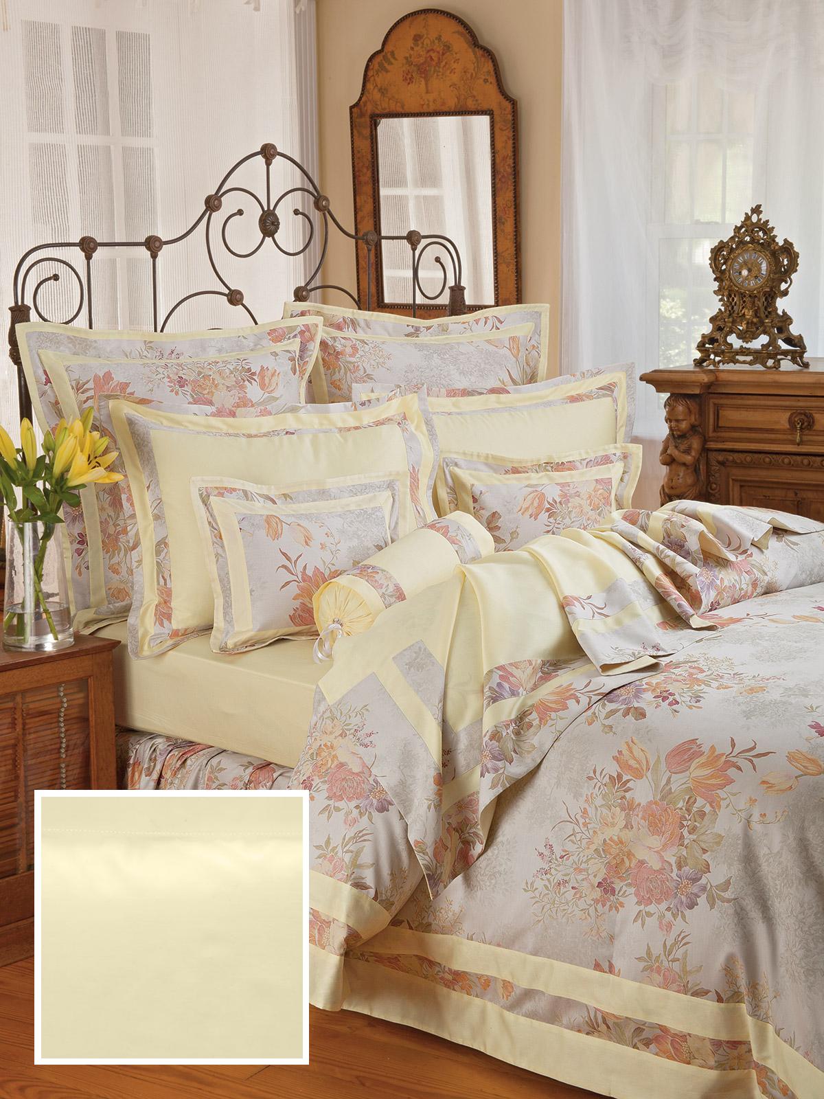 Dauphiné Fitted Sheets,Fitted Lemon Sateen (Twin )