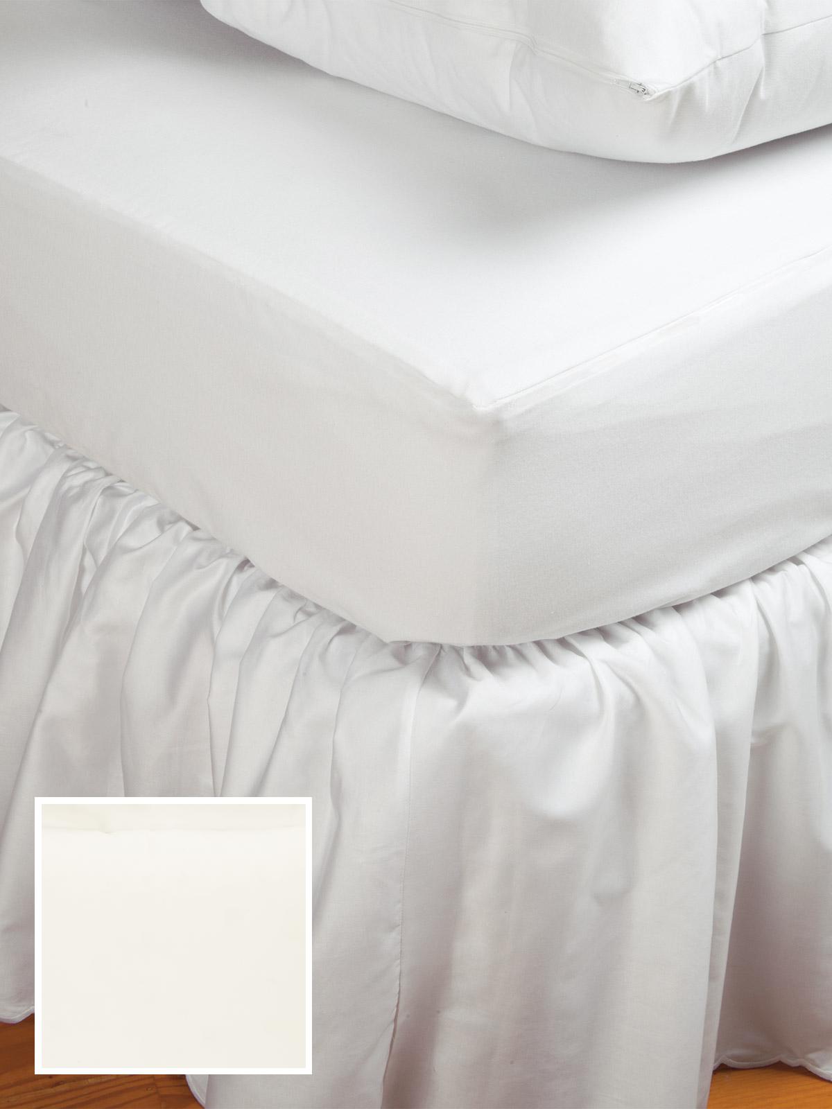 Fitted Sheets (Std. Selection) 300 TC Sateen,Fitted Ivory Sateen (Queen,14 Deep )