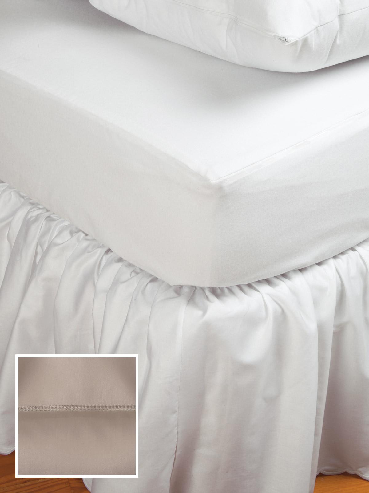 Fitted Sheets (Std. Selection) 300 TC Sateen,Fitted Taupe Sateen (Twin Ex. Long,18 Drop )