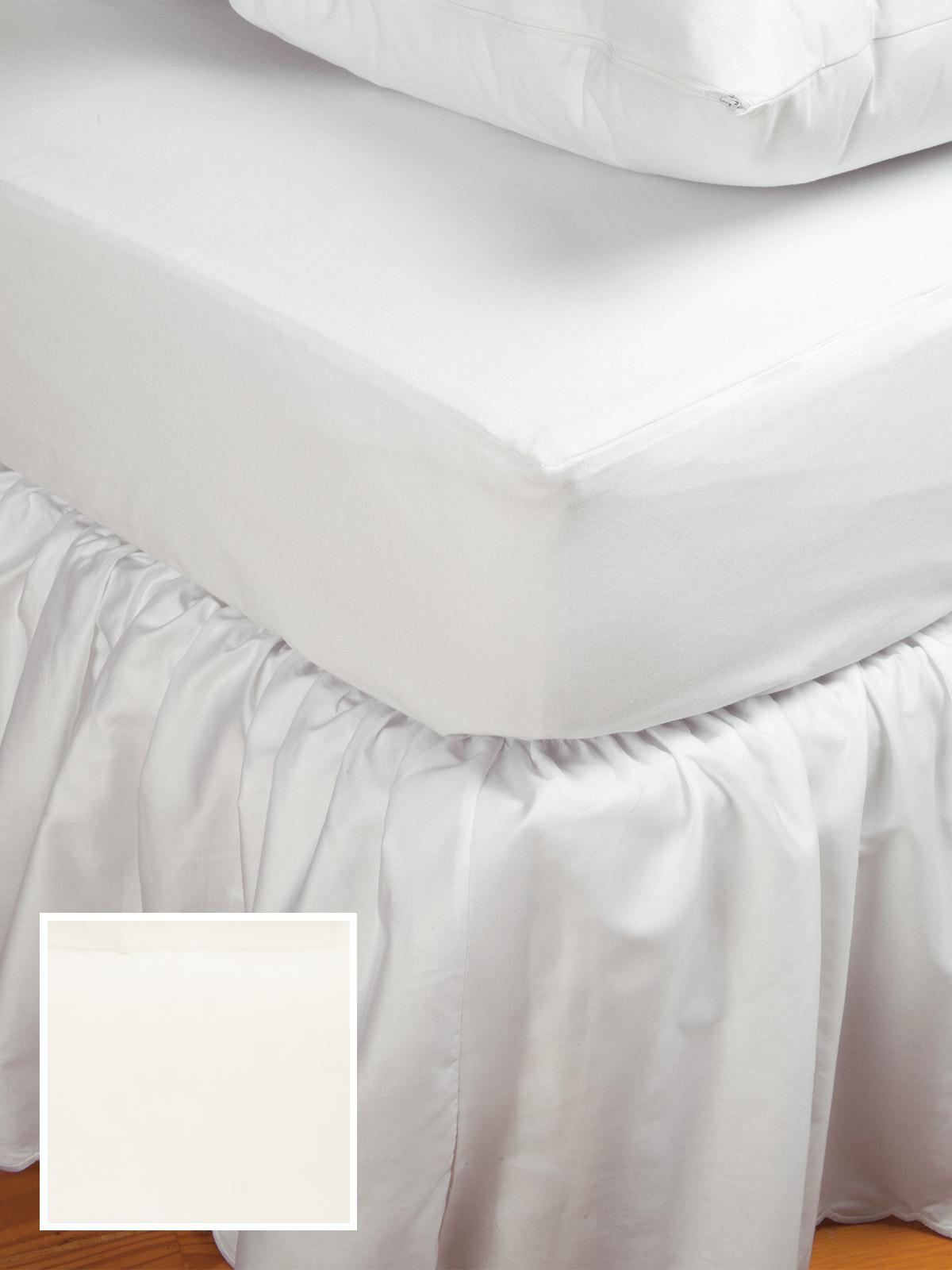 Fitted Sheets (Std. Selection) 1000 TC Sateen,Fitted Ivory Sateen (Twin,14" Deep )