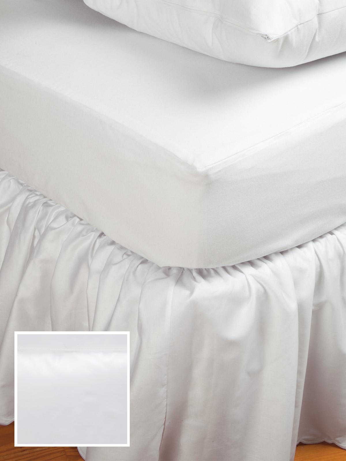 Fitted Sheets (Std. Selection) 1000 TC Sateen,Fitted White Sateen (Twin,18" Deep )