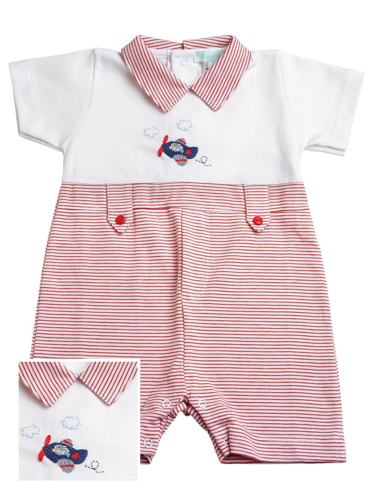 Cullen - Airplane Romper Baby Romper, Red (NB)