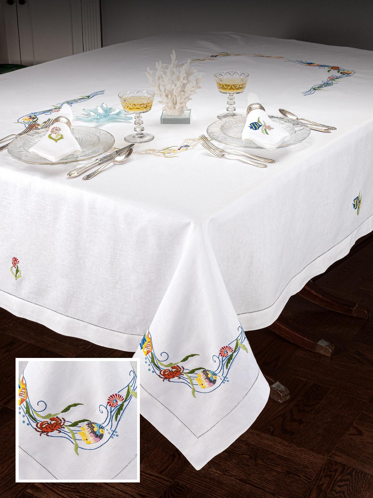 Salty Sea Table Tablecloths (Rectangular),Multi-Colored (70" x 108")